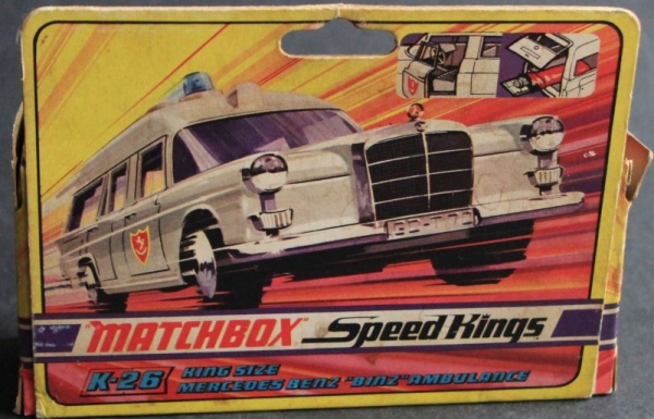 Matchbox King Size Mercedes-Benz Binz Krankenwagen 1965 Metallmodell in Originalbox (3491)